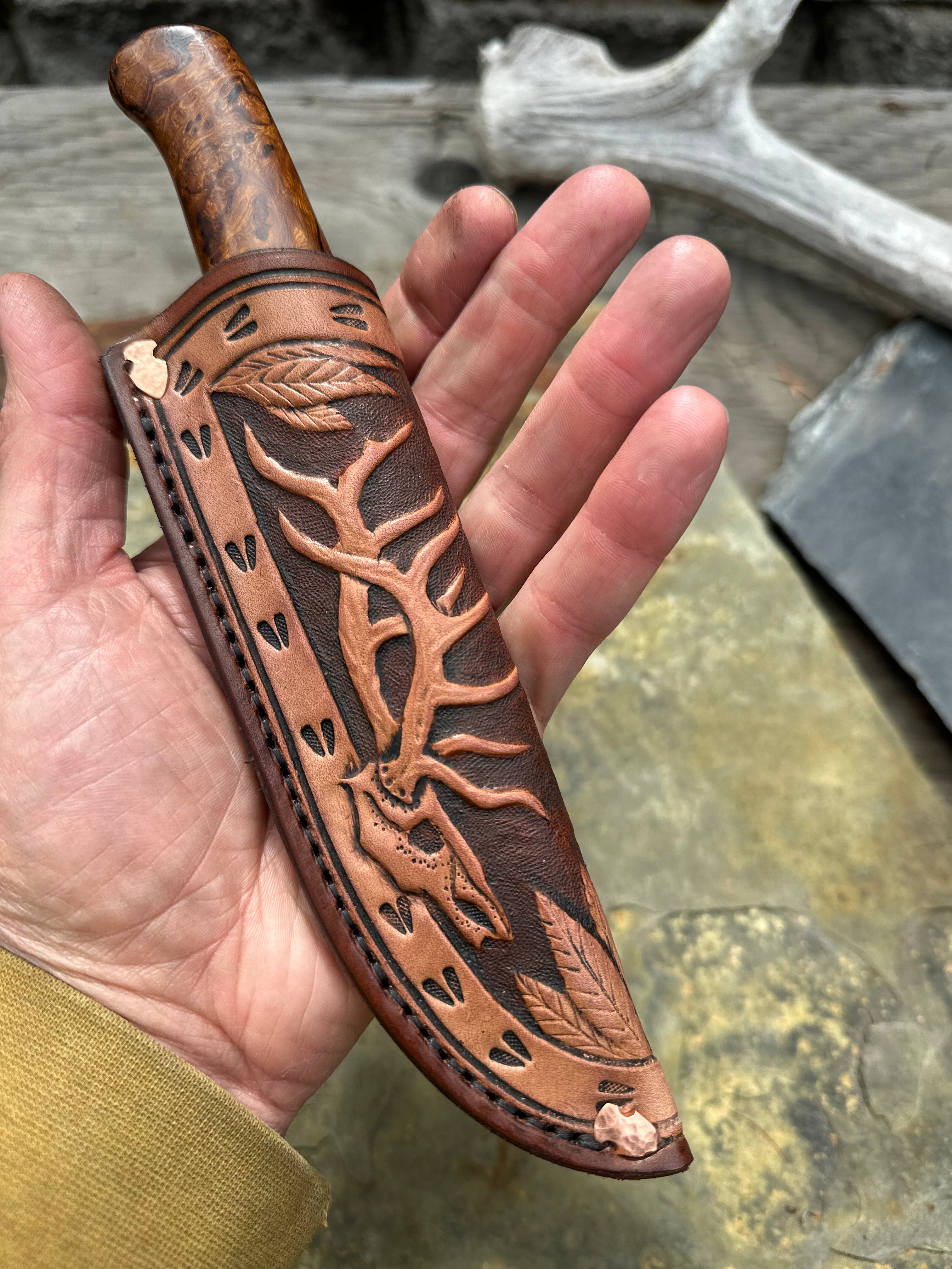Ironwood & Mammoth Trout & Bird w/ Mudbone Elk Sheath – Behring Made