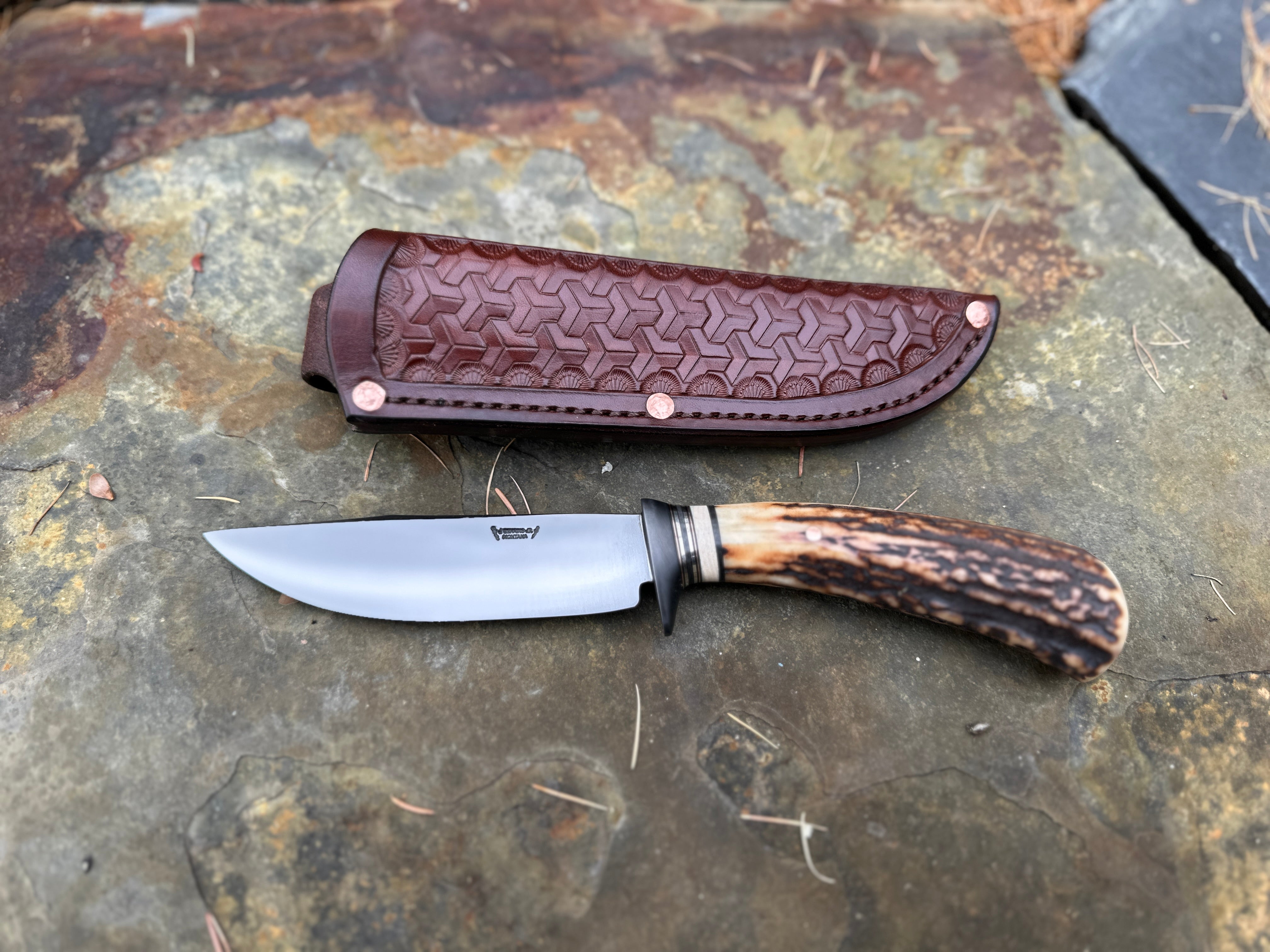 Sambar Stag & Mammoth Ivory Clip Point XL Trout & Bird – Behring Made