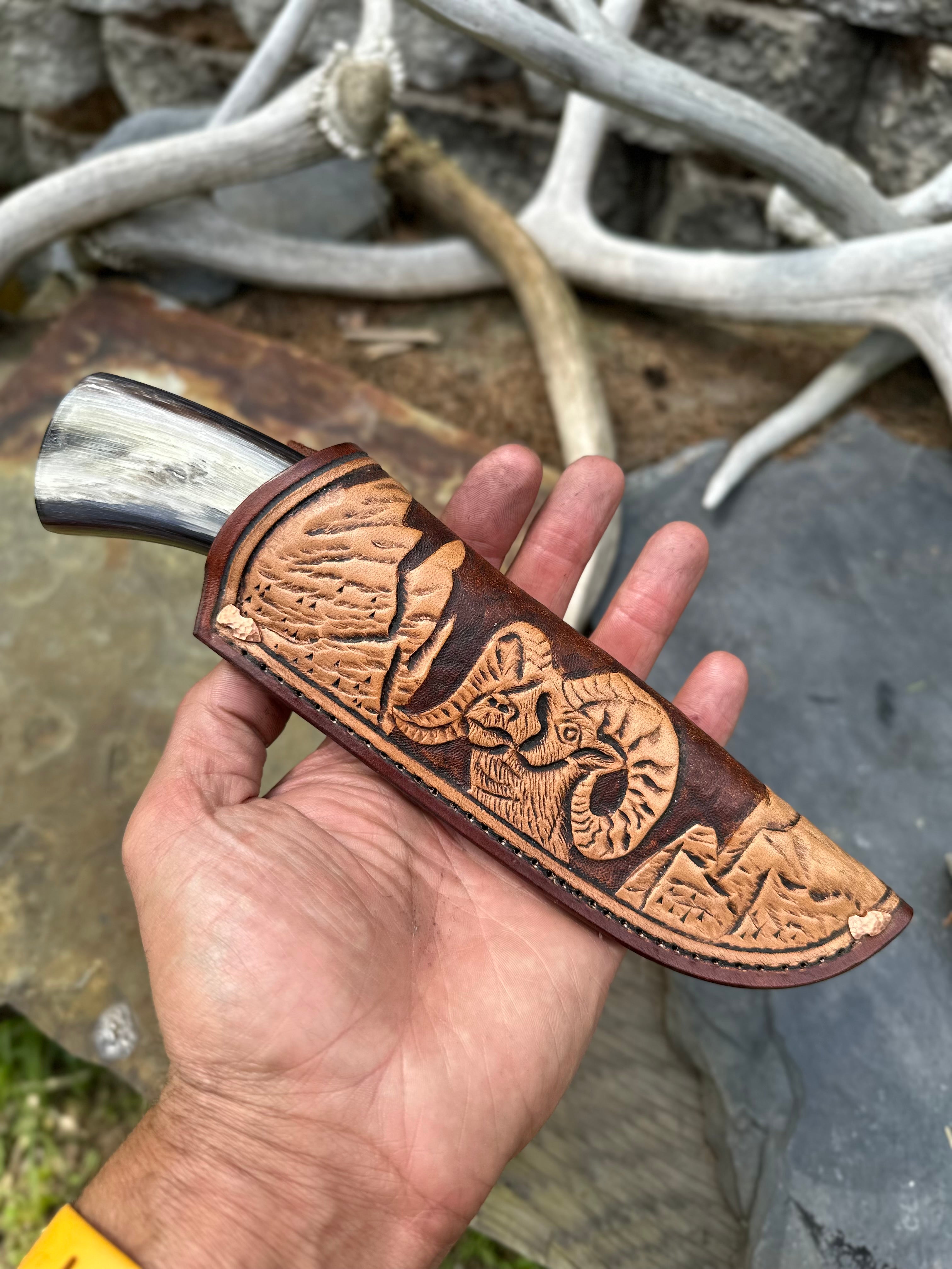 Big Horn Sheep Alaskan in Big Horn Themed Mudbone Leather