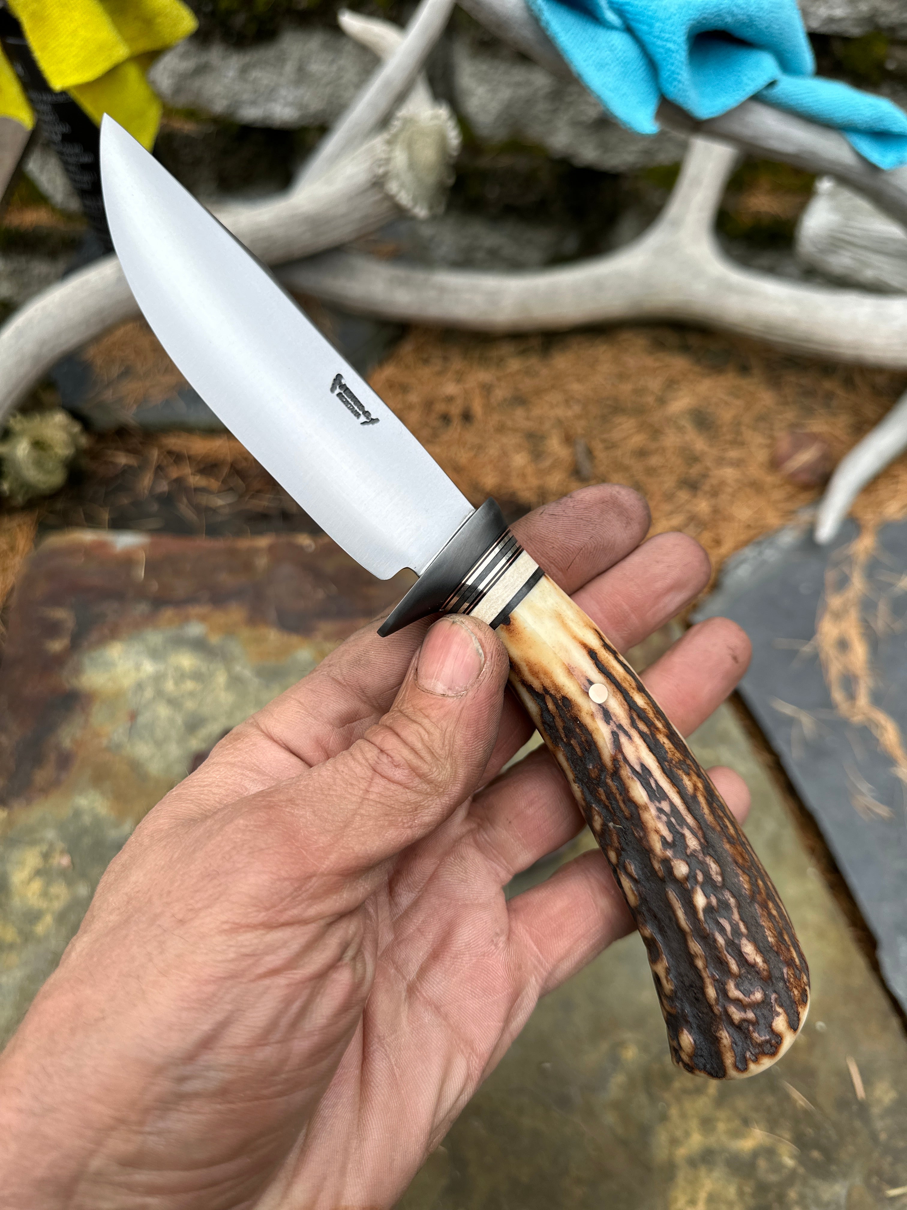 Sambar Stag & Mammoth Ivory Clip Point XL Trout & Bird – Behring Made