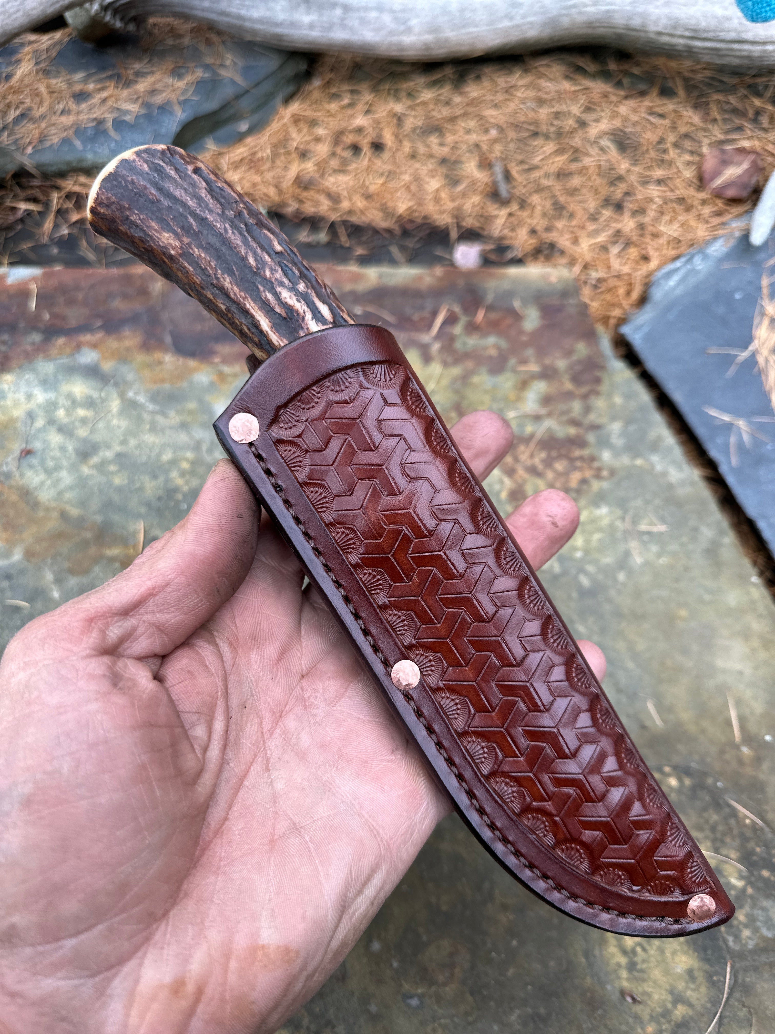Sambar Stag & Mammoth Ivory Clip Point XL Trout & Bird – Behring Made