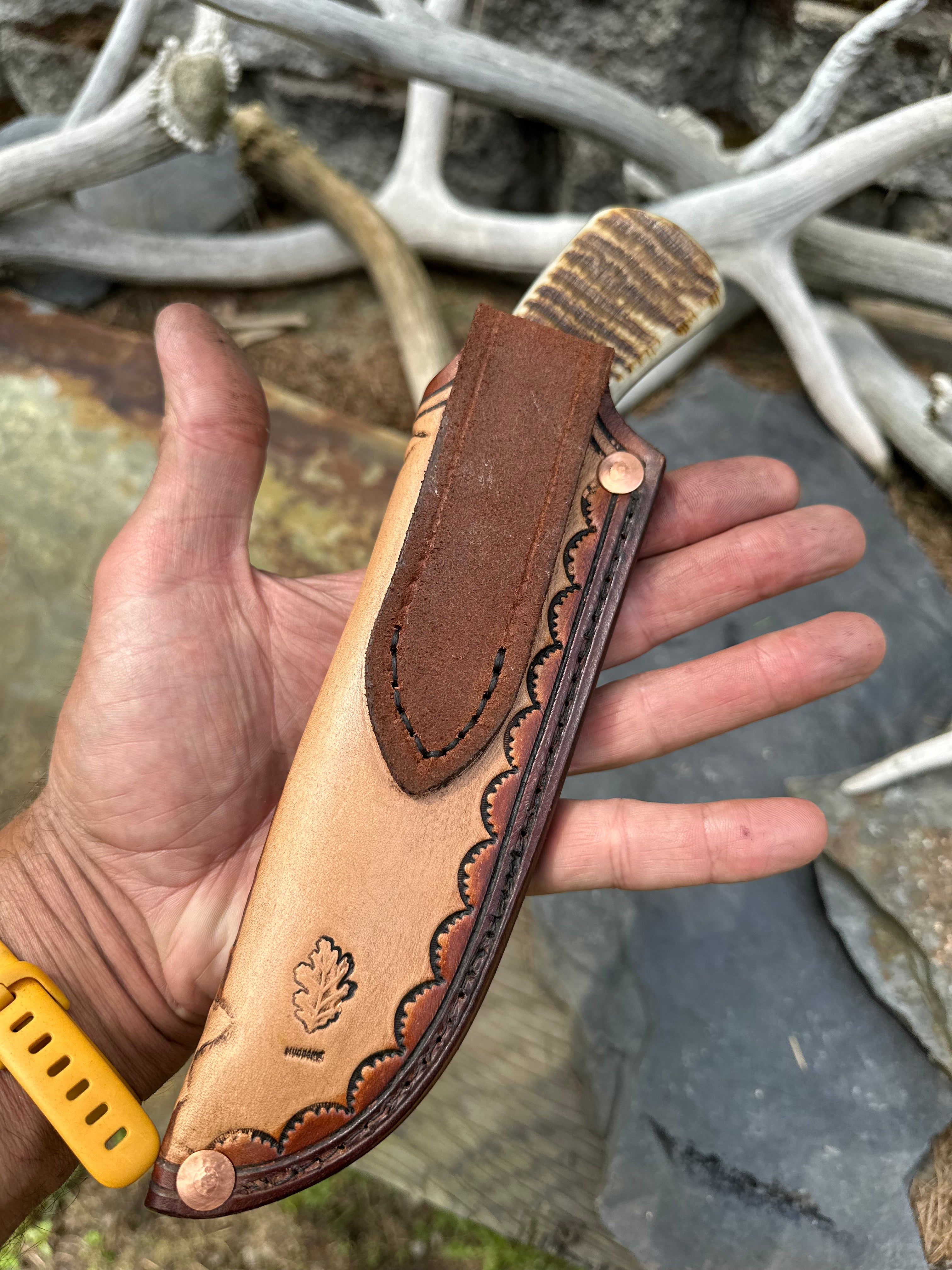 オリジナル　OG Mack Bone Big Horn Sheep Alaskan in Big Horn Themed Mudbone Leather