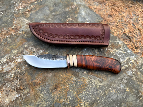 Ironwood and Mammoth Ivory Pocket Clip Point