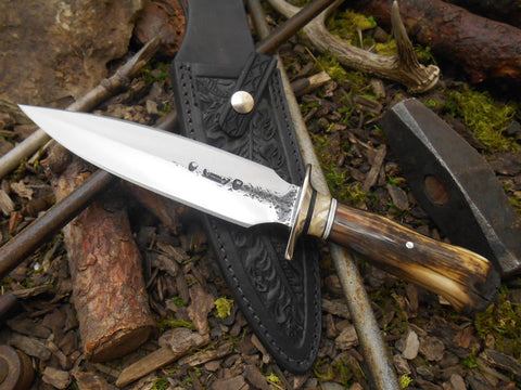 Black Fossil Walrus Ivory Double-Edge Fighter