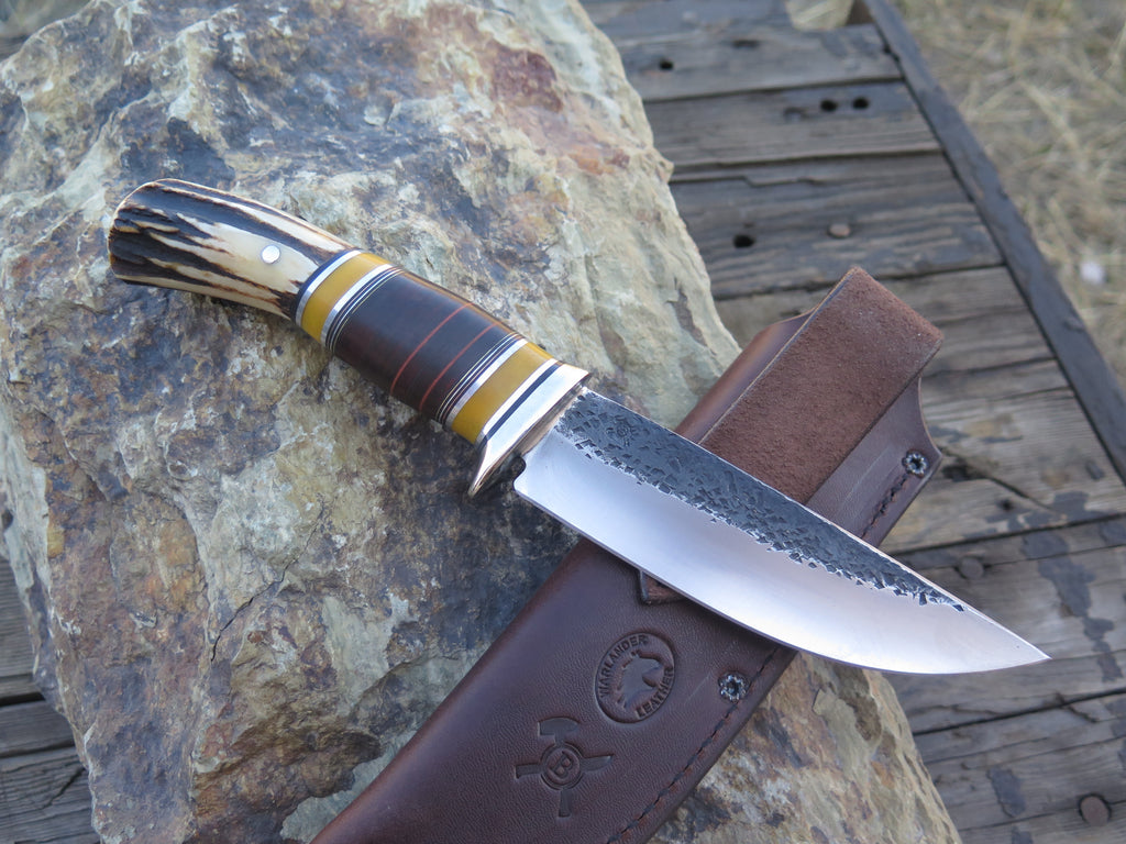 Sambar Stag and Horsehide Classic Drop Point