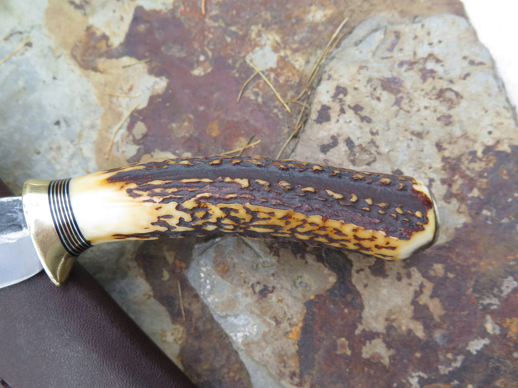 Antique Sambar Stag Canoe Knife