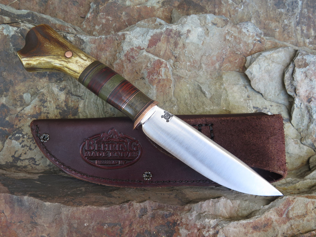 Crotch Stag and Horsehide Drop Point