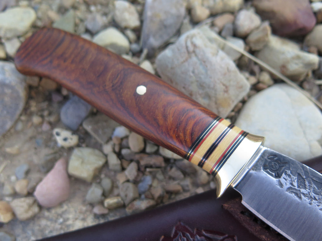 Cocobolo and Ivory Micarta Trout & Bird