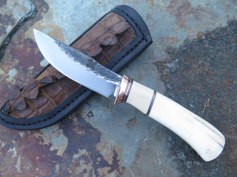Ancient Mammoth Pocket Knife + Caiman Inlay