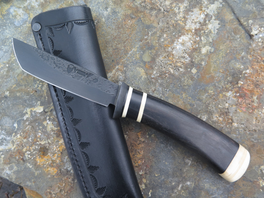 African Ebony and Ancient Mammoth Blued Tanto