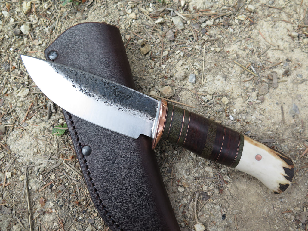 Premium Sambar Stag and Horsehide Drop Point