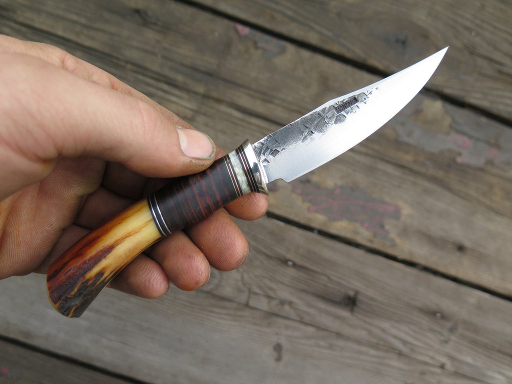 Horsehide and Sambar Stag Pocket Knife