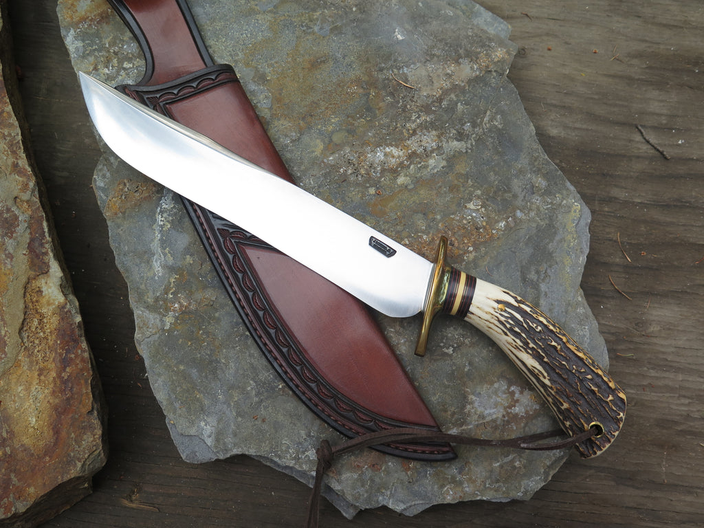 Premium Sambar Stag Recurve Camp Knife