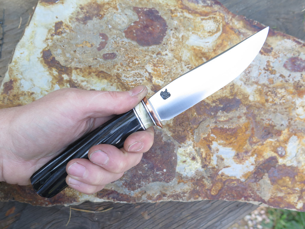Fluted Buffalo and Musk Ox Boss Steak Knife