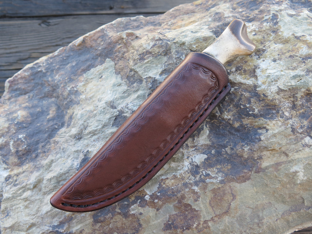 Crotch Stag and Horsehide Pocket Knife