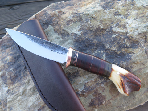 Crotch Stag and Horsehide Drop Point