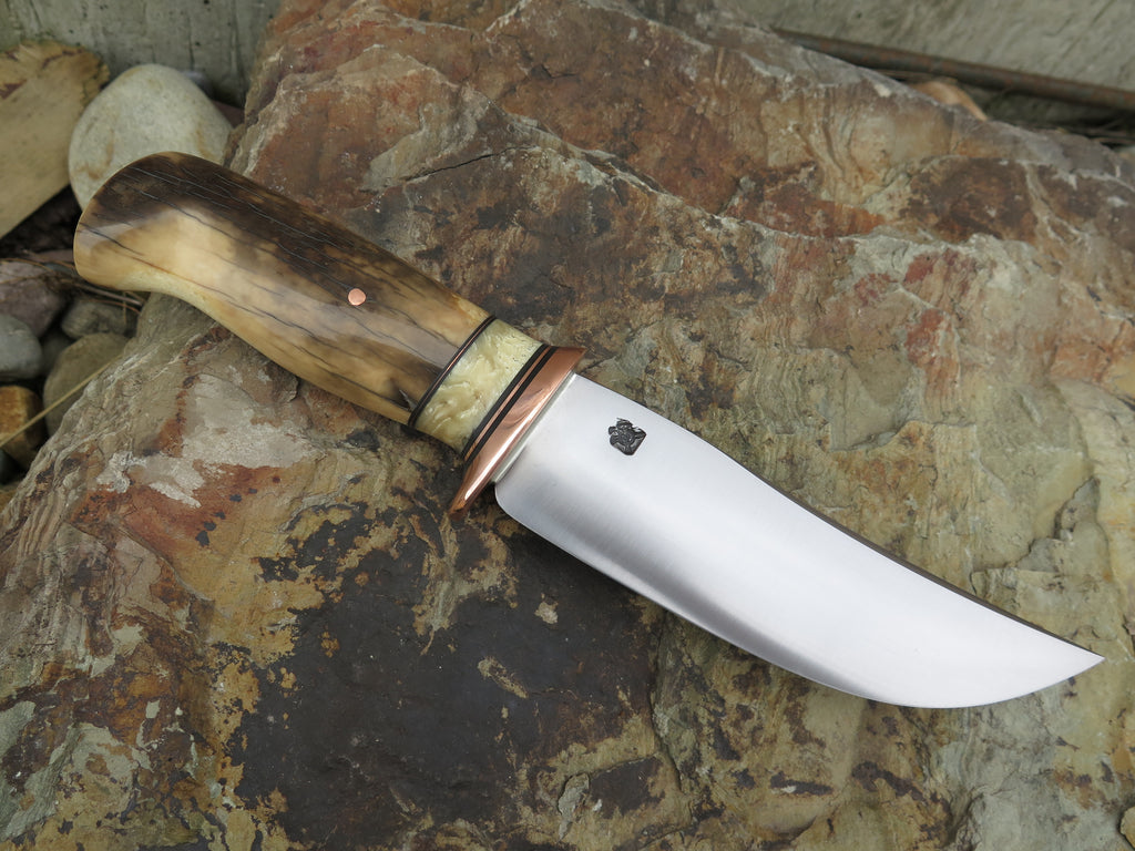 Premium Fossil Walrus and Ox Boss Camp Knife