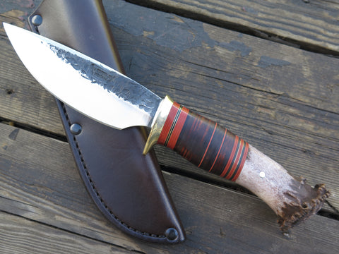 Crown Stag & Horsehide Drop Point