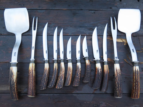 Premium Sambar Stag Stainless BBQ Cutlery set