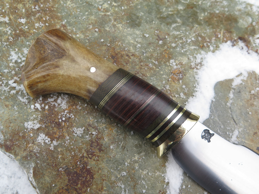 Crotch Stag and Horsehide Canoe Knife