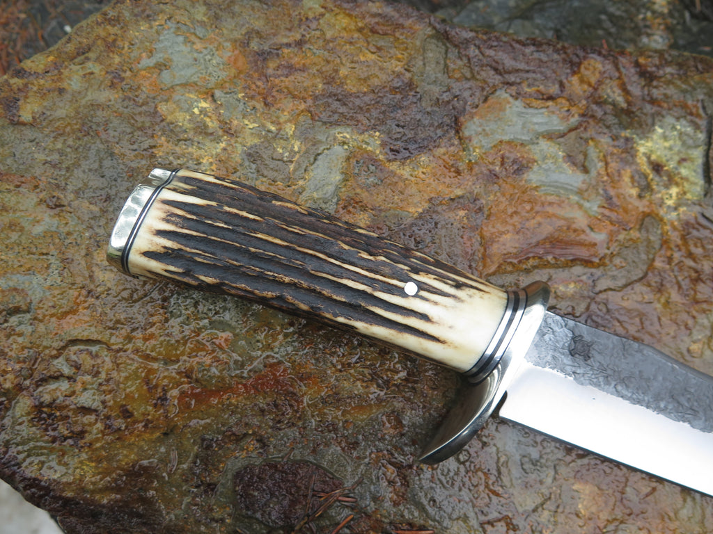 Premium Sambar Stag and Nickel Silver Camp Knife