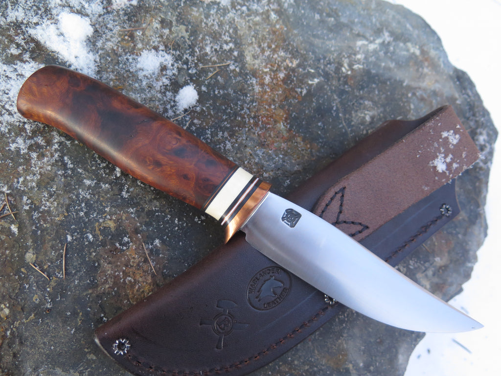 Desert Ironwood and Mammoth Ivory Stainless Trout and Bird