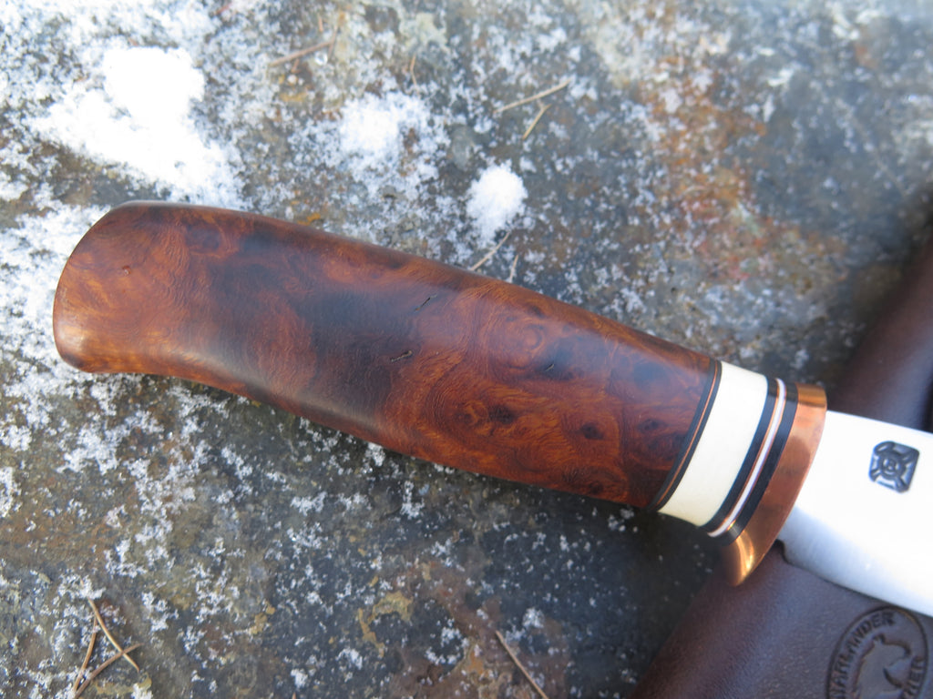 Desert Ironwood and Mammoth Ivory Stainless Trout and Bird