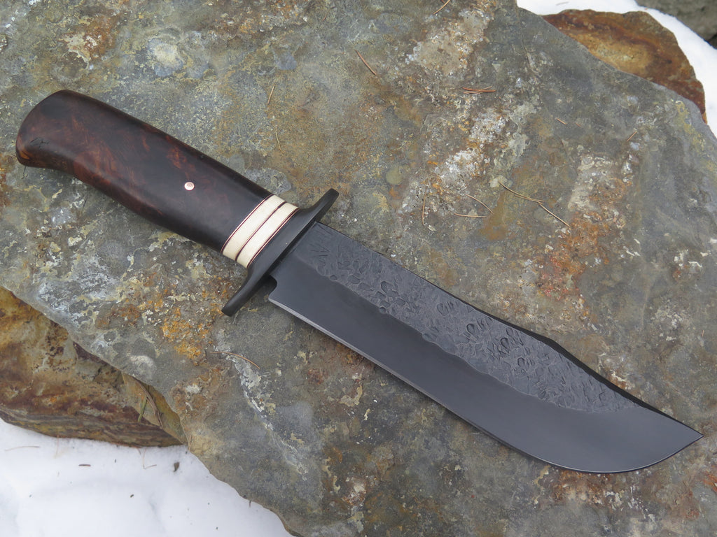 Premium Desert Ironwood and Mammoth Blued Recurve Bowie