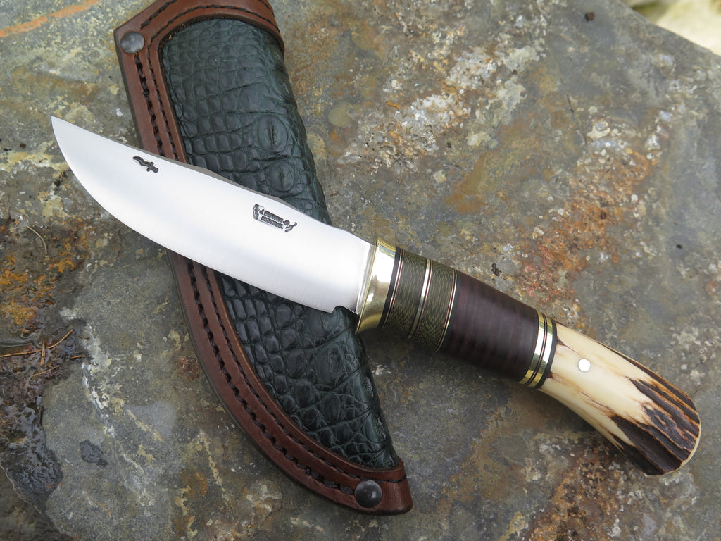 Sambar Stag and Horsehide Scagel Tribute + Caiman inlay