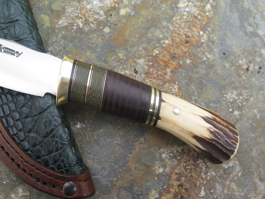 Sambar Stag and Horsehide Scagel Tribute + Caiman inlay