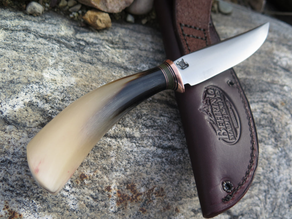 Stainless Steel Musk Ox Carver Trout & Bird