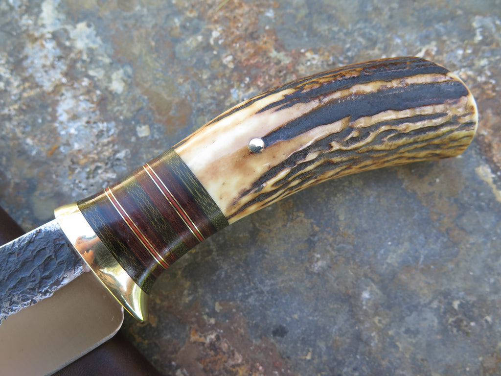 Premium Sambar Stag and Horsehide Modified Drop Point