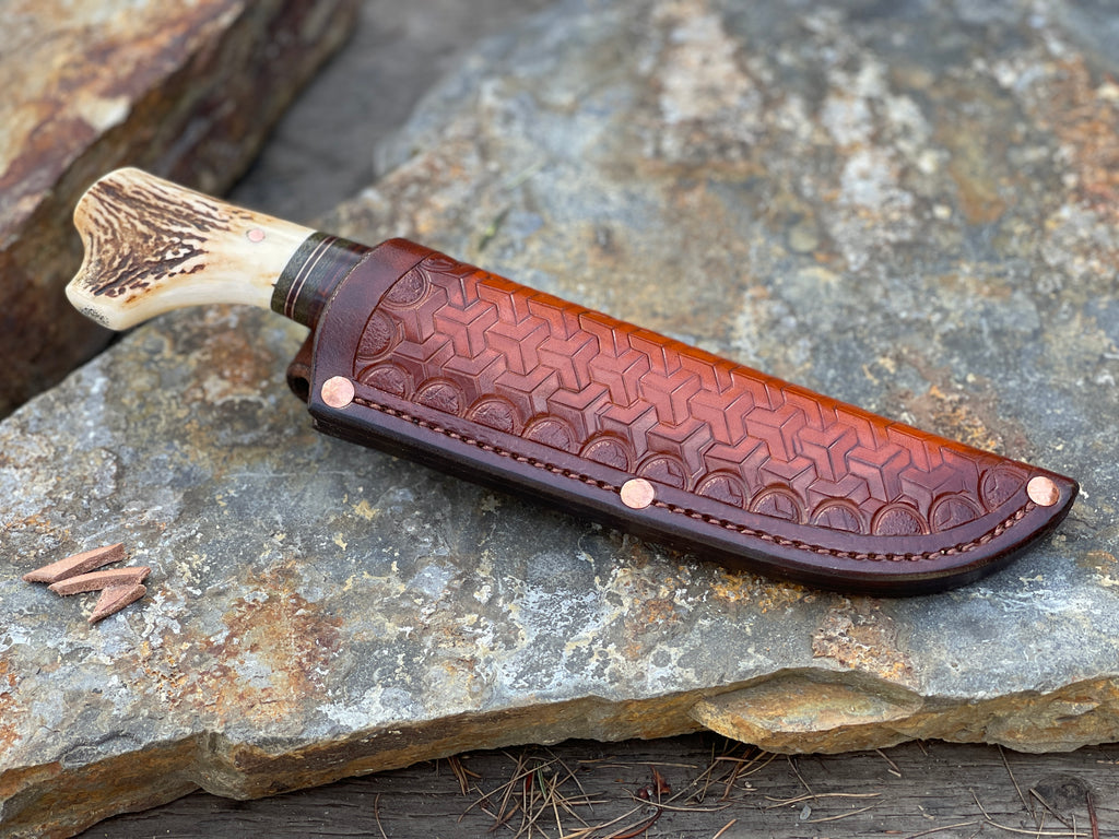 Axis Deer & Leather Drop Point